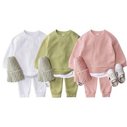 Ensembles de vêtements à tricoter coréen Ensembles de vêtements pour bébés en vrac Survêtements pour filles Ensembles de pulls en coton TopsPants Vêtements pour garçons nés Tenues 220916