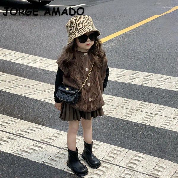 Ensembles de vêtements de style coréen Automne bébé fille à manches longues en bas de la chemise à fond noir