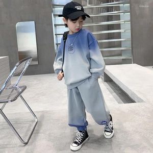 Ensembles de vêtements coréens de style coréen printemps automne modes de vêtements pour enfants 2pc pour enfants à manches longues sweat-shirt sweat-shirt pour adolescents garçons