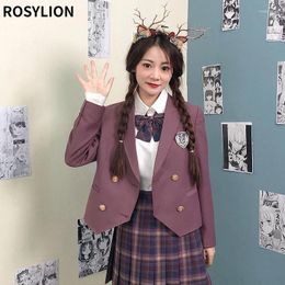 Vêtements Ensembles Mesdames Blazer à manches longues Costume et jupe Set Girls Sexy Sexe Sweet School Uniforms japonais JK Uniform College Polied Tenues