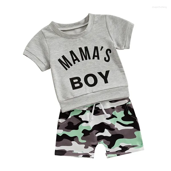Ensembles de vêtements Ledy Champswiin Baby Boy Camouflage tenue à manches courtes T-shirt t-shirts Set Toddler Summer Camo Vêtements