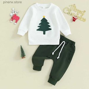 Ensembles de vêtements Lioraitiin 0-3Y infantile enfant en bas âge bébé garçon tenue de Noël vêtements à manches longues sweat-shirt pull haut et pantalon ensemble