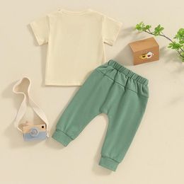 Sets de ropa Brother Born Outfits 2pcs Baby Boy Spring Ropa Carta Estampado Camisetas de manga corta y pantalón largo