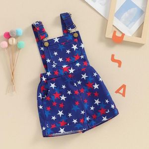 Vêtements Sets Little Girls Boys Boys 4 juillet Bib Salles Shorts pour tout-petits Stars STRYS SPOSPENS ALIMENTABLE