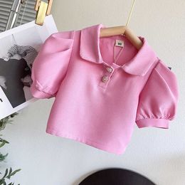 Ensembles de vêtements LOVE DD MM Filles Été Enfants Bouton Bulle À Manches Courtes Hauts Jupe Pantalon Bébé Vêtements Costumes Tenues