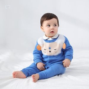 Kledingsets Lovely Cartoon Infant Boys Girls Sweaters Suits 2023 Autumn Winter Katoen gebreide Baby Cardigan Sweater Sweater Outerwear broek