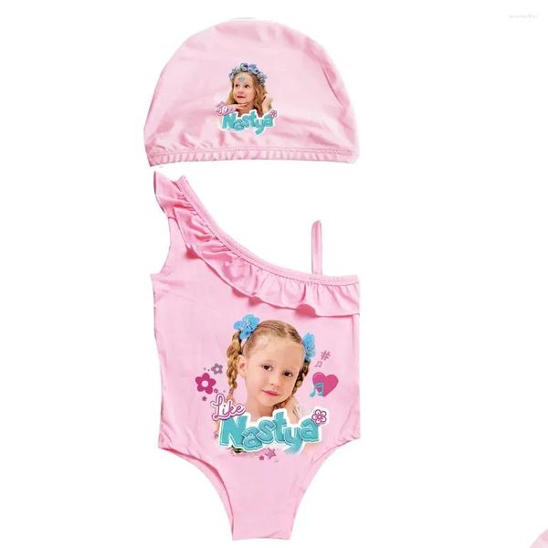 Vêtements Ensembles Belle comme Nastya Costume Bébé Filles Mignon Maillot de bain à volants Enfants One Piece Maillots de bain Enfants Sport Beach Wear Girl Drop D Ot1BL