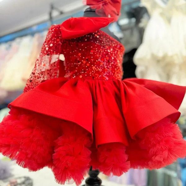 Conjuntos de ropa Luxury Sequin Princess Dress Fashion Fashion One House Shoulfy Carnival Lace Birthday Children