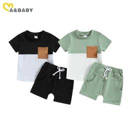 Ensembles de vêtements MA 0-3Y Toddler bébé garçons et filles Set T-shirt à manches courtes décontractées Vêtements d'été J240518