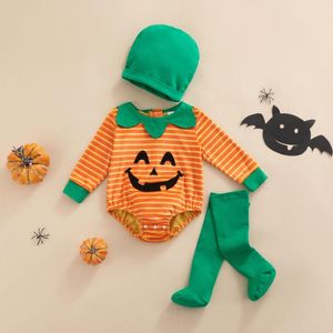Ensembles de vêtements MaBaby 0-24M Halloween bébé garçon fille ensemble de vêtements infantile né citrouille barboteuse bas chapeau tenues Costumes mignons D01