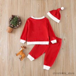 Ensembles de vêtements Ma bébé 0-24M nouveau-né bébé garçon fille vêtements de noël ensemble à manches longues hauts pantalons chapeau tenues noël Santa Costumes D01 R231215