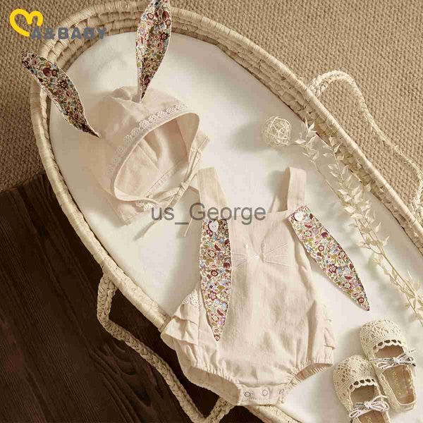 Ensembles de vêtements mababy 018M Pâques bébé barboteuse nouveau-né enfant en bas âge garçon fille vêtements mignon lapin oreille chapeau pompon combinaison salopette J230630