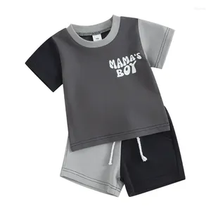 Kleding sets mamas boy babykleding peuter zomeroutfit trendy short mouw top t -shirts en shorts set
