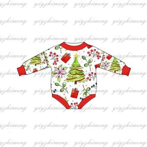 Conjuntos de ropa Feliz Navidad Niños Niñas Onesies Mameluco de manga larga Regalos de árbol de Navidad Ropa de mono para niños pequeños para vacaciones de bebé 231129