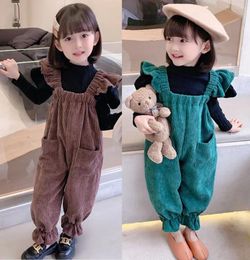 Kledingsets Mihkalev Zwart T-shirt Overall Broek Kinderen Herfst Set Voor Kinderkleding Pak 2-7Y Baby Meisje Herfst Outfit