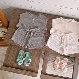 Conjuntos de ropa MILANCEL 2024 Conjunto de bebé de verano Camiseta de algodón y pantalones cortos 2 PCS Trajes para niños Ropa para niños