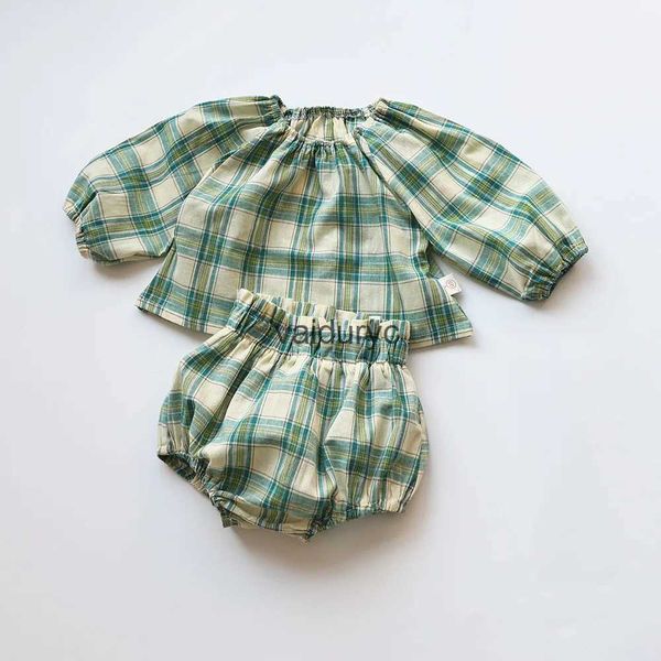 Ensembles de vêtements MILANCEL Bébé Filles Vêtements Vintage Style Fille Ensemble Vert Grand Plaid Enfant Suitvaiduryc