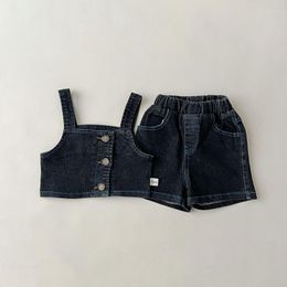 Conjuntos de ropa MILANCEL Summer Baby Clothes Set Infant Girls Suspender Chaleco Denim Shorts 2pcs Niño Outwear