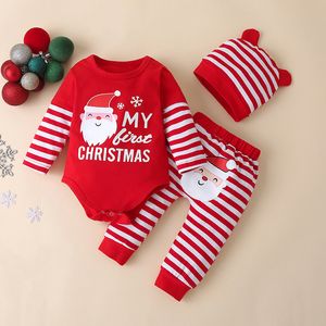 Kleding stelt mijn eerste kerstbabymeisjeskleding voor kleine jongens geboren herfst Toddler Autumn Set unisex Suits Mother Kids 221122