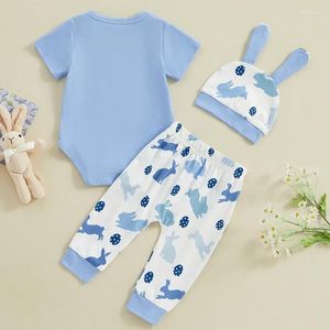 Vêtements Sets My First Pâques Pâques Baby Boy Tenue à manches courtes Bodys Bodys Pant de jogger Set Born Poshoot tenues