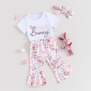 Vêtements Sets My First Pâques Baby Girl Tenfit Honey Raiper Top Top Flare Pant