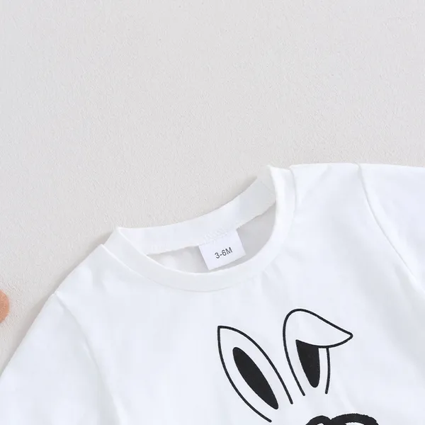 Ensembles de vêtements Mon premier enfant de Pâques bébé garçon tenues à manches courtes lapin lettre t-shirt hauts pantalons de jogging nés vêtements d'été pour nourrissons