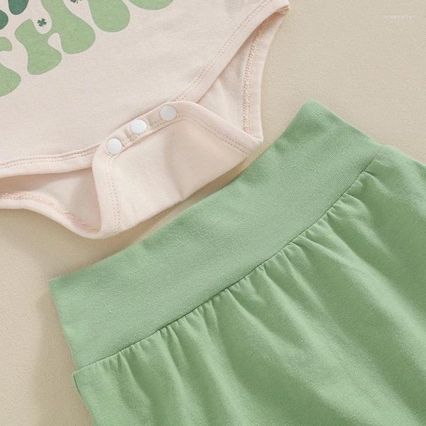 Ensembles de vêtements My First St Patrick S Day Baby Girl Outfit Born Lucky Charm Vêtements Romper Shorts et bandeau