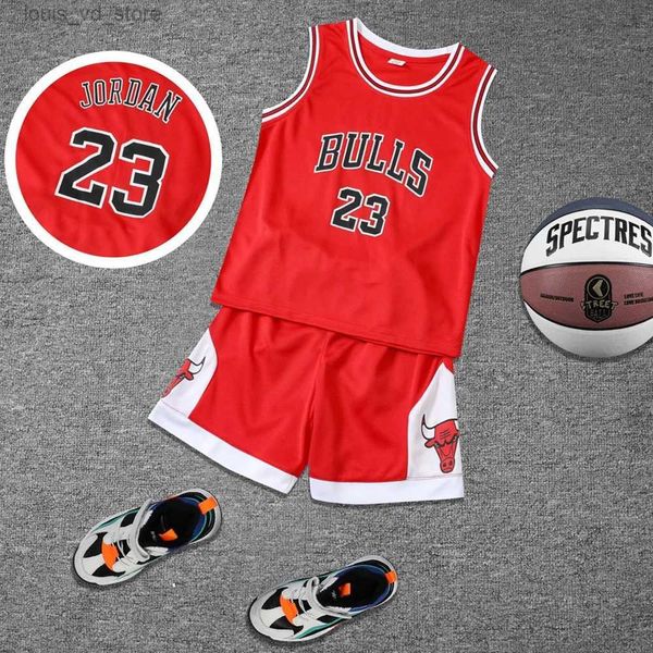 Conjuntos de ropa nuevos 23/24 Boy Girl 23 Jerseys de baloncesto Juega de uniformes para niños Juez de la escuela primaria Equipo de juego del equipo de entrenamiento T240415