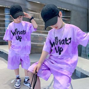 Ensembles de vêtements Nouveaux garçons été costume à séchage rapide enfants streetwear garçon t-shirt à manches courtes shorts deux pièces ensemble de sport bébé tenues amples 230505