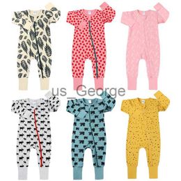 Kleding Sets Nieuwe Dubbele Rits Baby Baby Meisje Jongen Kleding Geometrie Lange Mouwen Katoenen Baby Romper Kleding Voor Pasgeboren Jumpsuit 024 Maanden J230630