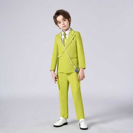 Kledingsets Nieuwe Mode Model Catwalk Kinderpak Set Kleine Jongen Knappe Jurk Outfits Lente Kinderen Casual Blazer Voor gastheer Show H118