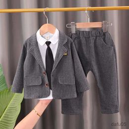 Vêtements de vêtements nouveaux printemps automne bébé vêtements garçons enfants pantalon de chemise manteau 3pcs / sets