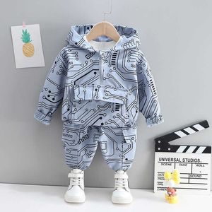 Ensembles de vêtements nouveau printemps automne enfants mode bébé garçons veste décontractée avec sac pantalon 2 pièces/ensembles enfants vêtements pour bébés survêtement