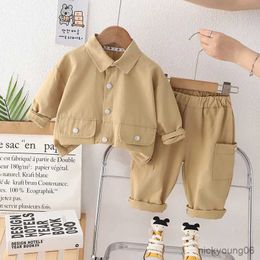 Conjuntos de ropa Nueva moda Primavera Otoño, ropa para bebés, traje, trajes para niños, chaqueta para niños, pantalones, 2 unids/set, disfraz informal para niños pequeños, chándales para niños