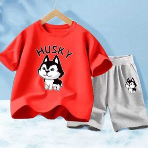 Vêtements Ensemble de nouveaux garçons d'été Vêtements Ensemble de t-shirts de chien Husky Child