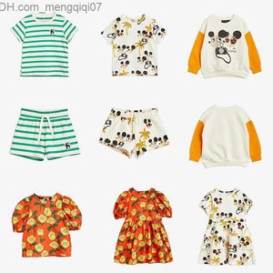 Kleding Sets Nieuw Zomer Jongens en Meisjes Gestreept T-shirt Meisjes Student Gestreepte Jurk Kindershorts Leuke Kinderset Mini Rodini Set Z230719