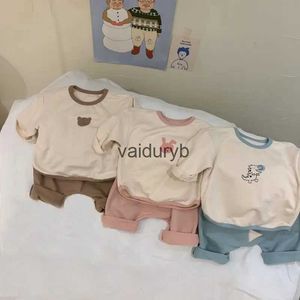 Conjuntos de ropa Conjunto de ropa para bebé recién nacido, niño y niña, camisa informal + pantalón, 2 uds., ropa de algodón para niños pequeños, traje, ropa para bebé 9M-3Yvaiduryb