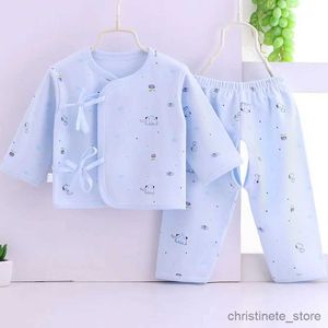 Kledingsets Pasgeboren Babykleding Jongen Meisje Zuigelingspak Lange mouw Katoenen tops + broek 2-delige set Zacht ondergoed Peuter Nachtkleding Kinderen R231127