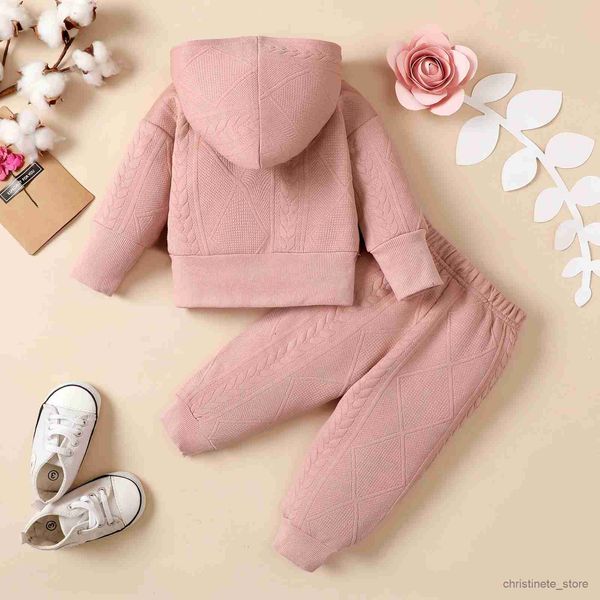 Ensembles de vêtements pour nouveau-né fille, printemps automne hiver, casquette rose, fermeture éclair, pantalon à manches longues, costume mignon à la mode, R231127