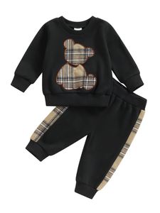 Kledingsets Winteroutfits voor pasgeboren baby's met konijntje, borduursel, trui, jurk en legging, set van 2 stuks 230927