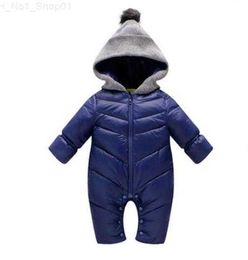 Conjuntos de ropa Bebé recién nacido Ropa de invierno Bebé Cálido Traje de nieve Pato Abajo Mamelucos A prueba de viento Recién nacido Niños Niñas Piel gruesa Con capucha Sportsets Z230726