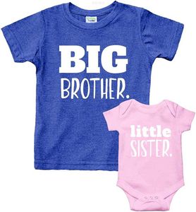 Ensembles de vêtements tenues chemise chemises de frères et sœurs correspondant à la tenue de bébé nouveau-né fille