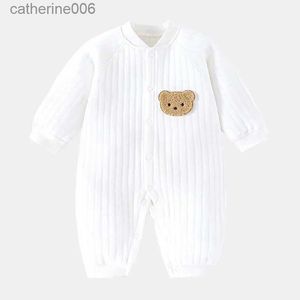 Ensembles de vêtements Panda Elk bébé fille garçon Pijamas chaleur épaississement pour nouveau-né filles vêtements combinaisons coton pyjamas bébé garçon vêtements d'hiver L231202