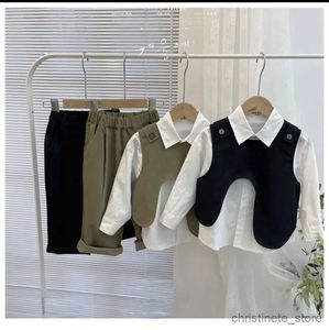 Ensembles de vêtements PCS ensemble printemps garçon vêtements ensemble gilet décontracté + haut + pantalon enfant enfants bébé enfant en bas âge garçon corée vêtements de marque 2-10 ans