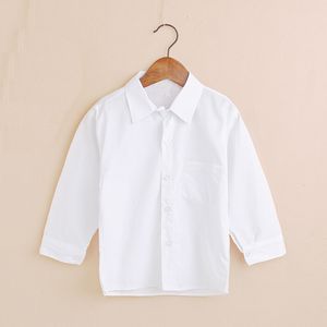 Ensembles de vêtements Uni Blanc Bébé Garçons Chemises Enfants Vêtements Classique Top Enfants Tee Coton Fille Pull Solide Étudiant Uniforme 230508