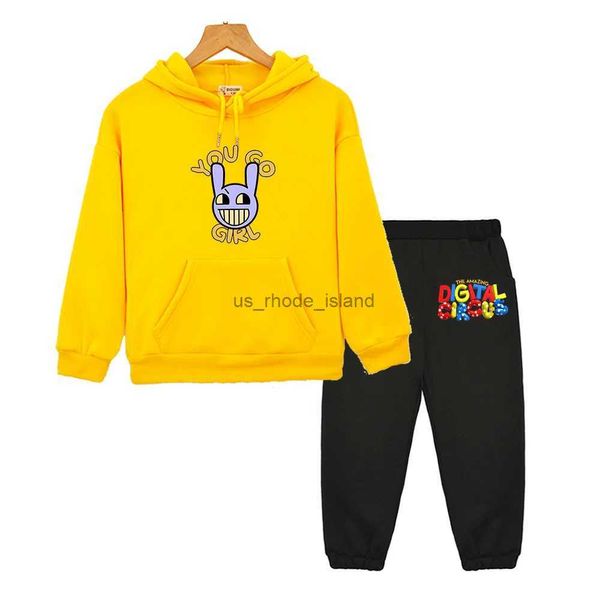 Ensembles de vêtements Pomni l'incroyable cirque numérique sweat à capuche pour enfants ensembles décontracté Anime garçon fille Boutique vêtements polaire sweats Kawaii pulls