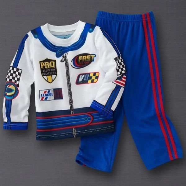 Ensembles de vêtements Racing Fast Baby Boys Vêtements Enfants Sport Costumes Automne Mode Survêtements Enfants T-shirts Pantalon Bleu Costumes 231207