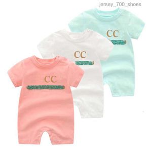 Conjuntos de ropa Mamelucos Bebé Niño Niña Niños Verano Ropa de algodón de manga corta 1-2 años Recién nacido Monos de diseñador