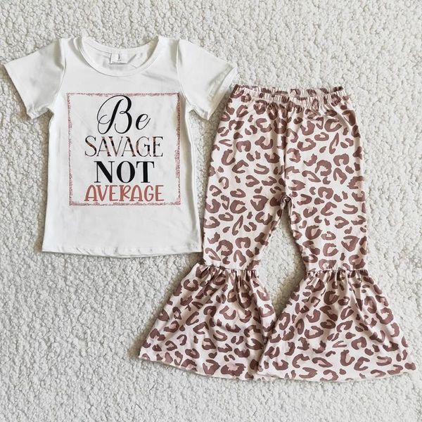 Vêtements Ensembles RTS Toddler Girl Vêtements Girl Short Leopard Bell Bottom Outfits Boutique Kid Set Baby Girls Set Baby Girls