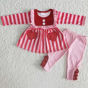 Kledingsets RTS Groothandel Baby Meisjeskleding Valentijnsdag Boutique Kids Designer Legging Outfits Leuke outfit
